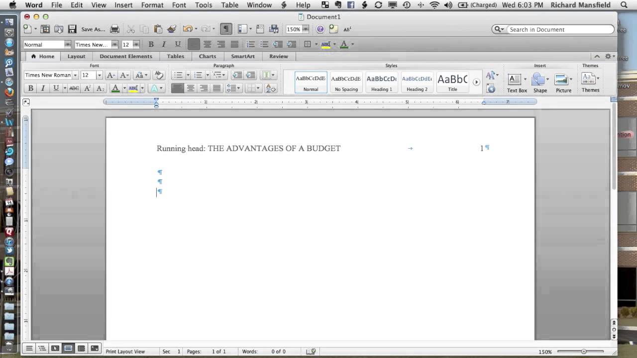 microsoft word 2011 for mac page 1 of